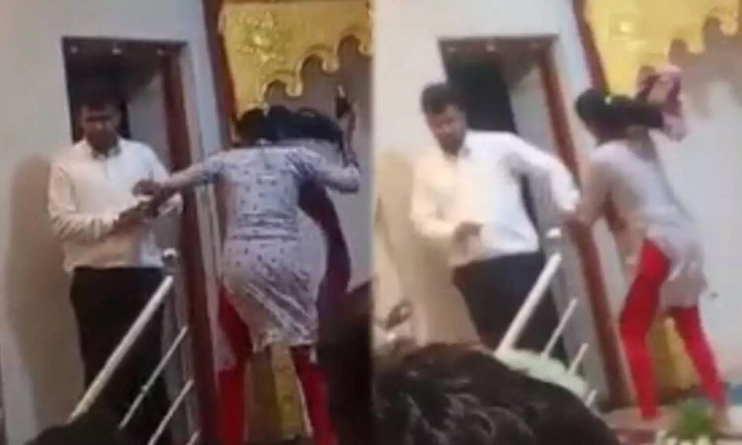 கர்நாடகாவில் 2வது திருமணம் செய்ய முயன்ற கணவனை செருப்பால் அடித்த மனைவி கர்நாடகாவில் 2வது திருமணம் செய்ய முயன்ற கணவனை செருப்பால் அடித்த மனைவி