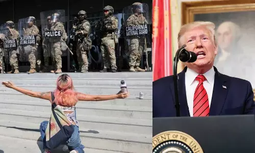 டிரம்புக்கு எதிராக போராட்டம்: லாஸ் ஏஞ்சல்சில் கூடுதலாக 2 ஆயிரம் பாதுகாப்பு வீரர்கள் குவிப்பு