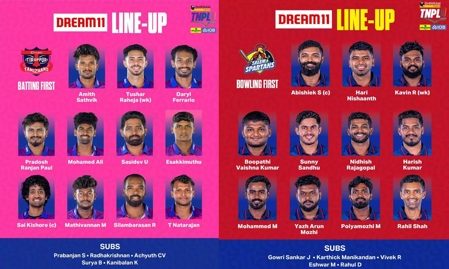 டிஎன்பிஎல் 2025: திருப்பூர் அணிக்கெதிராக சேலம் பந்து வீச்சு தேர்வு டிஎன்பிஎல் 2025: திருப்பூர் அணிக்கெதிராக சேலம் பந்து வீச்சு தேர்வு