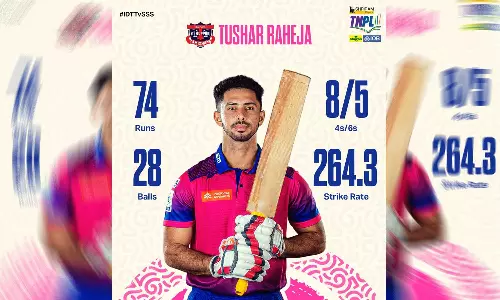 டிஎன்பிஎல் 2025: சேலம் அணிக்கு 178 ரன்கள் வெற்றி இலக்காக நிர்ணயித்துள்ளது திருப்பூர்