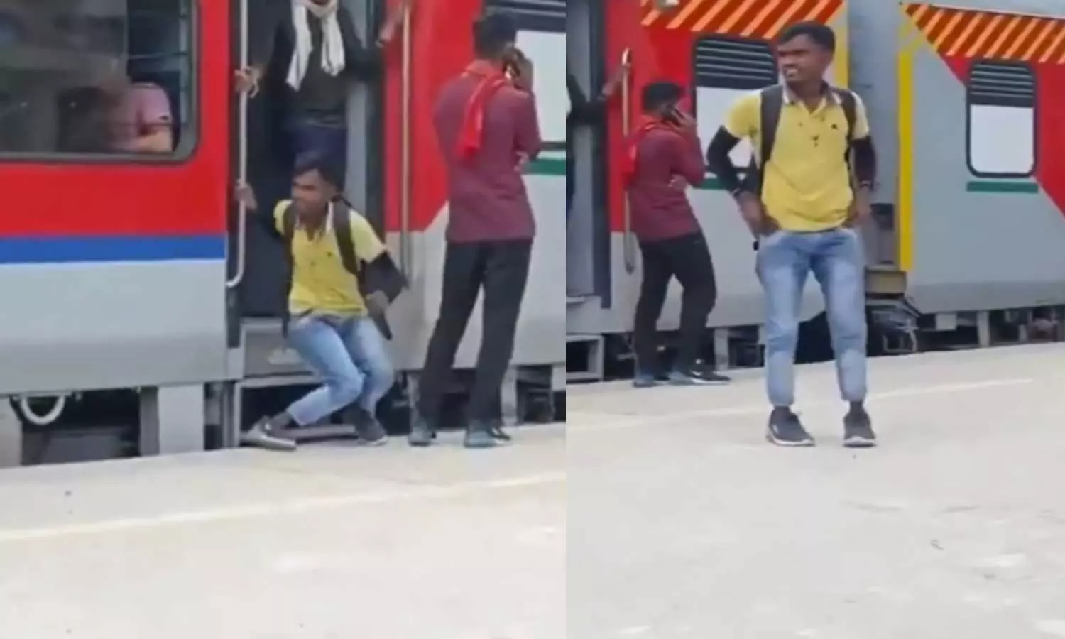இலவச ரெயில் பயணத்துக்காக, மாற்றுத்திறனாளி போல நடித்த நபர் -  வீடியோ வைரல்