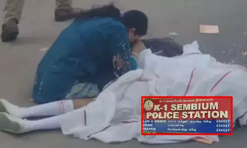 சென்னை பெரம்பூரில் லாரி மோதி சிறுமி உயிரிழப்பு - போக்குவரத்து ஆய்வாளர் சஸ்பெண்ட்