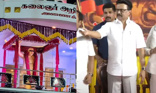 வேலூரில் கருணாநிதியின் வெண்கல சிலையை திறந்து வைத்தார் மு.க.ஸ்டாலின்