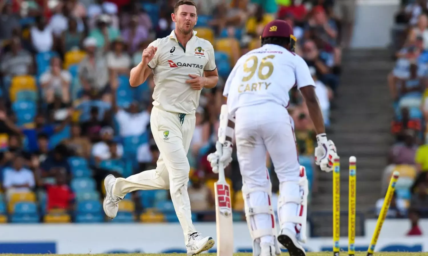 ஹேசில்வுட் அபாரம்: வெஸ்ட் இண்டீசுக்கு எதிரான முதல் டெஸ்டில் ஆஸ்திரேலியா வெற்றி