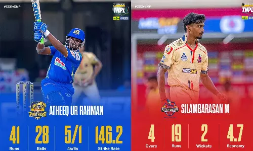 டிஎன்பிஎல் 2025: சேப்பாக் சூப்பர் கில்லீஸ்க்கு 157 ரன்கள் வெற்றி இலக்காக நிர்ணயித்துள்ளது மதுரை பாந்தர்ஸ்