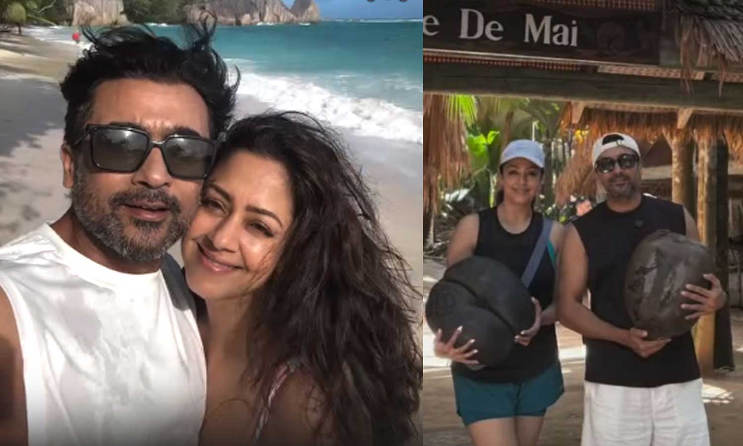 சீஷெல்ஸ் நாட்டிற்கு சுற்றுலா சென்ற சூர்யா - ஜோதிகா