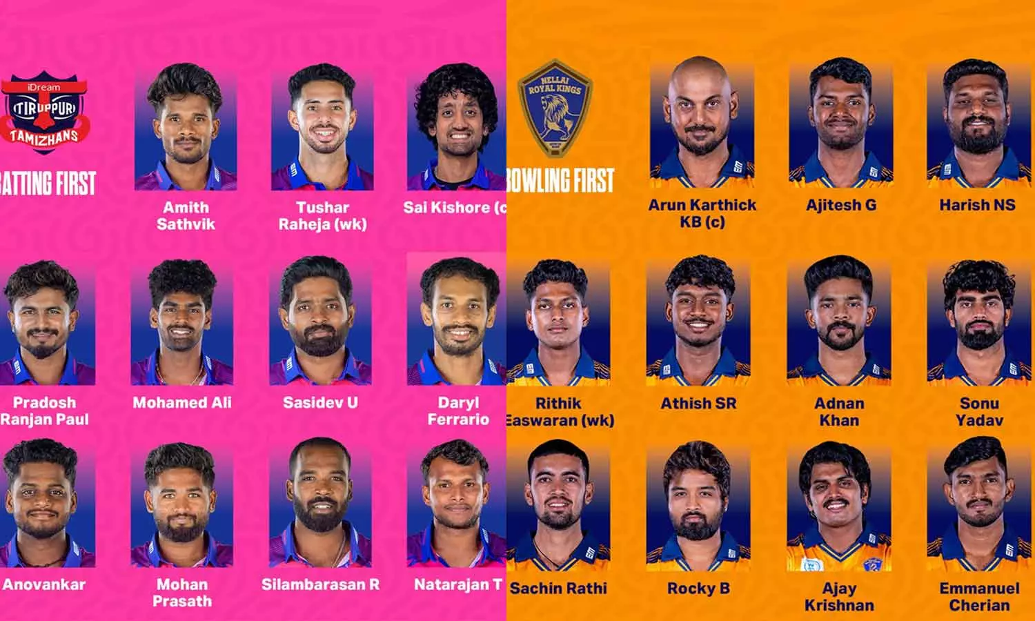 TNPL 2025: திருப்பூர் அணிக்கு எதிராக நெல்லை பந்து வீச்சு தேர்வு TNPL 2025: திருப்பூர் அணிக்கு எதிராக நெல்லை பந்து வீச்சு தேர்வு