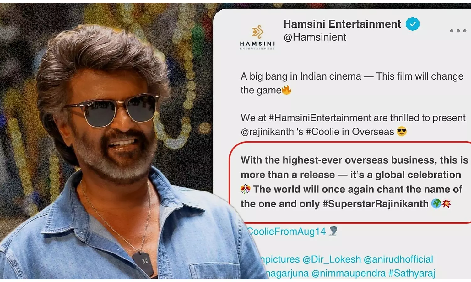 இதுவரை இல்லாத அளவுக்கு ஓவர்சீஸ் பிஸ்னஸ்! கூலி பவர் ஹவுசு சூப்பர் ஸ்டாரின் குறையாத மவுசு இதுவரை இல்லாத அளவுக்கு ஓவர்சீஸ் பிஸ்னஸ்! கூலி பவர் ஹவுசு சூப்பர் ஸ்டாரின் குறையாத மவுசு