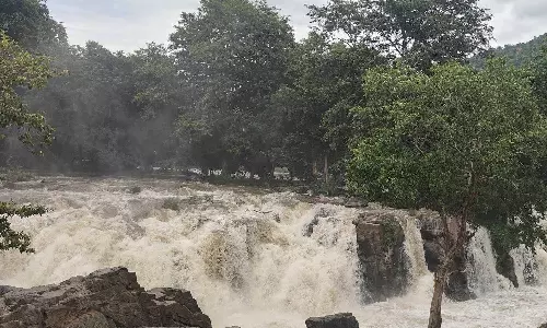 நீர்வரத்து 50 ஆயிரம் கனஅடியாக நீடிப்பு: அருவியில் குளிக்க, பரிசல் இயக்க 12-வது நாளாக தொடரும் தடை