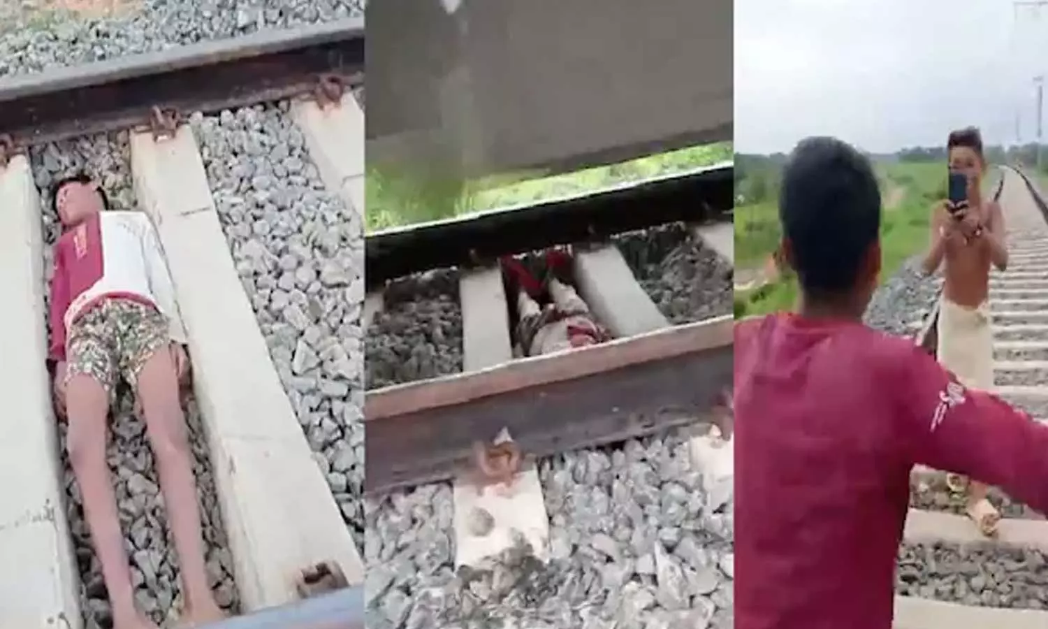 ரீல்ஸ் மோகம்... ரெயில் செல்லும்போது தண்டவாளத்தில் படுத்துக்கொண்டு வீடியோ எடுத்த சிறுவர்கள் கைது ரீல்ஸ் மோகம்... ரெயில் செல்லும்போது தண்டவாளத்தில் படுத்துக்கொண்டு வீடியோ எடுத்த சிறுவர்கள் கைது