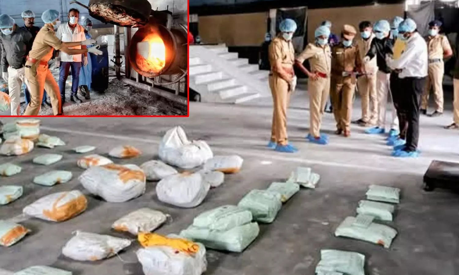 பறிமுதல் செய்யப்பட்ட ரூ.1 கோடி மதிப்புள்ள 337 கிலோ கஞ்சா அழிப்பு