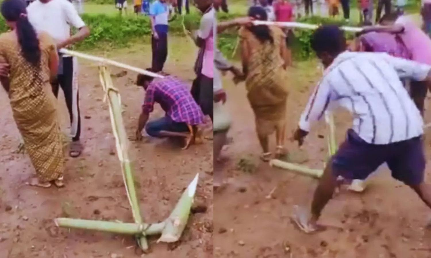 சாதி மறுப்பு திருமணம் செய்த காதல் ஜோடியை கலப்பையில் பூட்டி வயலை உழ வைத்த கொடூரம் - வீடியோ