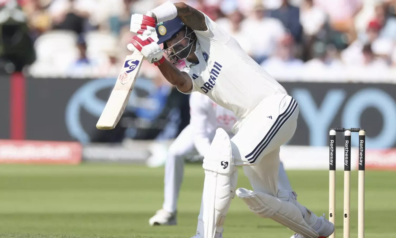 அரை சதம் கடந்த கே.எல்.ராகுல்: இரண்டாம் நாள் முடிவில் இந்தியா 145/3