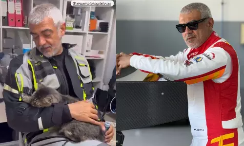 பூனையுடன் க்யூட் கொஞ்சல் பேச்சு..! வைரலாகும் அஜித்தின் வீடியோ