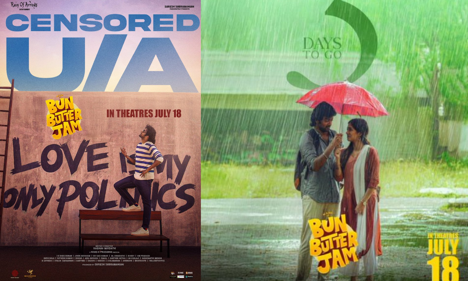 Bun Butter Jam  படத்திற்கு தணிக்கை குழு யு/ஏ சான்றிதழ்!