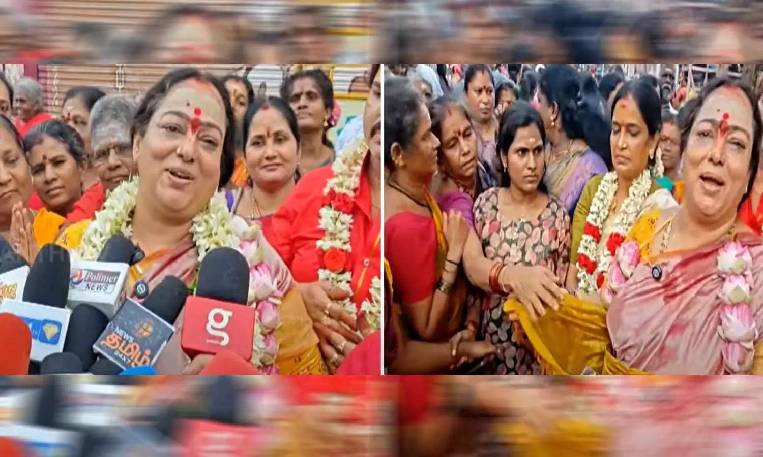 திருவேற்காடு கருமாரியம்மன் கோவிலில் மடிப்பிச்சை எடுத்த நடிகை நளினி..!