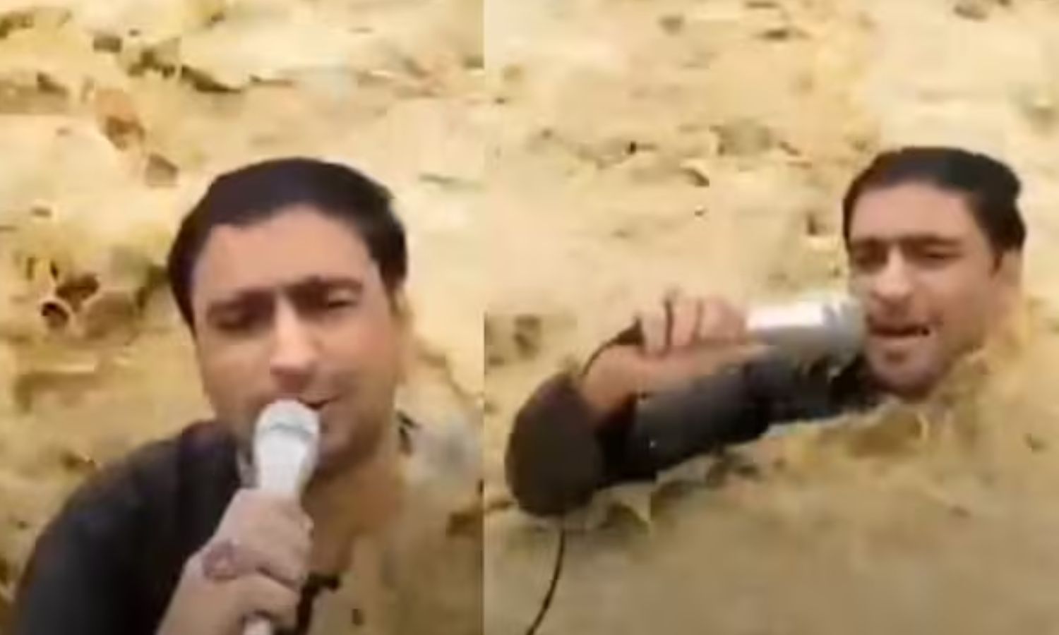 VIDEO: வெள்ளத்தில் நின்றபடி நேரலையில் பேசிய பத்திரிகையாளர் தண்ணீரில் அடித்துச் செல்லப்பட்ட விபரீதம் VIDEO: வெள்ளத்தில் நின்றபடி நேரலையில் பேசிய பத்திரிகையாளர் தண்ணீரில் அடித்துச் செல்லப்பட்ட விபரீதம்