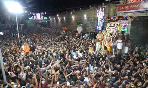 திருவையாறு ஐயாறப்பர் கோவிலில் அப்பர் கயிலை காட்சி விழா கோலாகலம் - ஆயிரக்கணக்கான பக்தர்கள் தரிசனம்