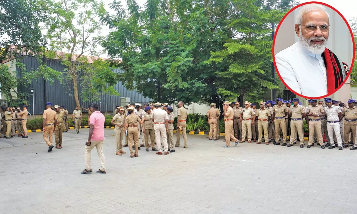 பிரதமர் மோடி வருகையையொட்டி திருச்சியில் உச்சகட்ட பாதுகாப்பு பிரதமர் மோடி வருகையையொட்டி திருச்சியில் உச்சகட்ட பாதுகாப்பு