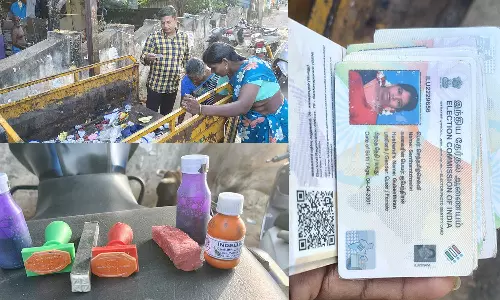 கடலூர் மஞ்சக்குப்பத்தில் குப்பை வாகனத்தில் கட்டுக்கட்டாக கிடந்த வாக்காளர் அடையாள அட்டைகள்