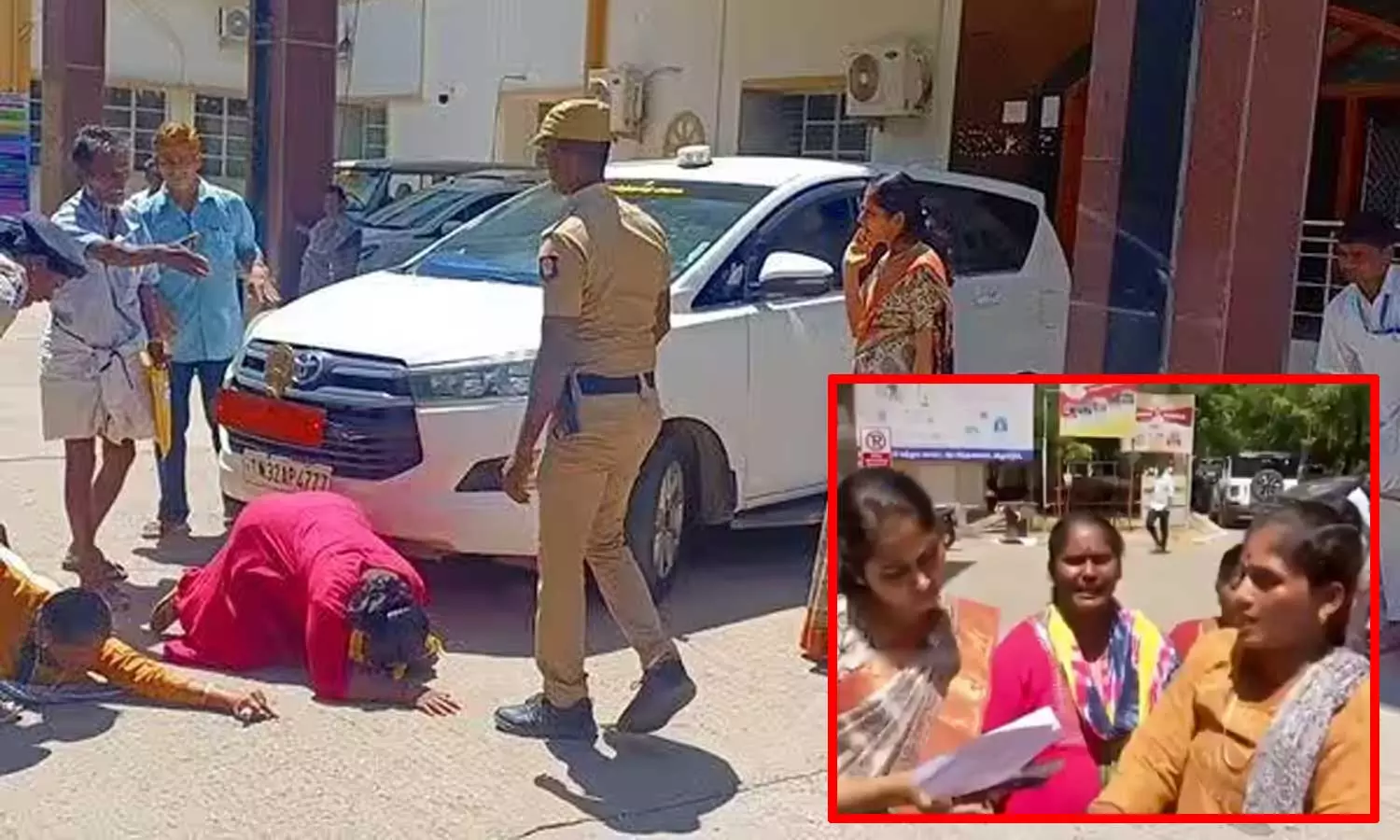 வரதட்சணை கொடுமை: மாவட்ட ஆட்சியரின் கார் முன்பு படுத்து இளம்பெண் போராட்டம் வரதட்சணை கொடுமை: மாவட்ட ஆட்சியரின் கார் முன்பு படுத்து இளம்பெண் போராட்டம்