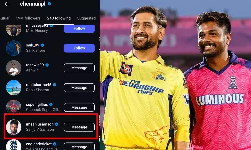 ஒருவேளை இருக்குமோ? சஞ்சு சாம்சனின்  Instagram பக்கத்தை Follow செய்த CSK