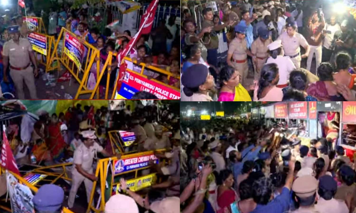 நள்ளிரவு குண்டுகட்டாக கைது: 4 இடங்களில் தூய்மைப் பணியாளர்கள் அடைத்து வைப்பு..!