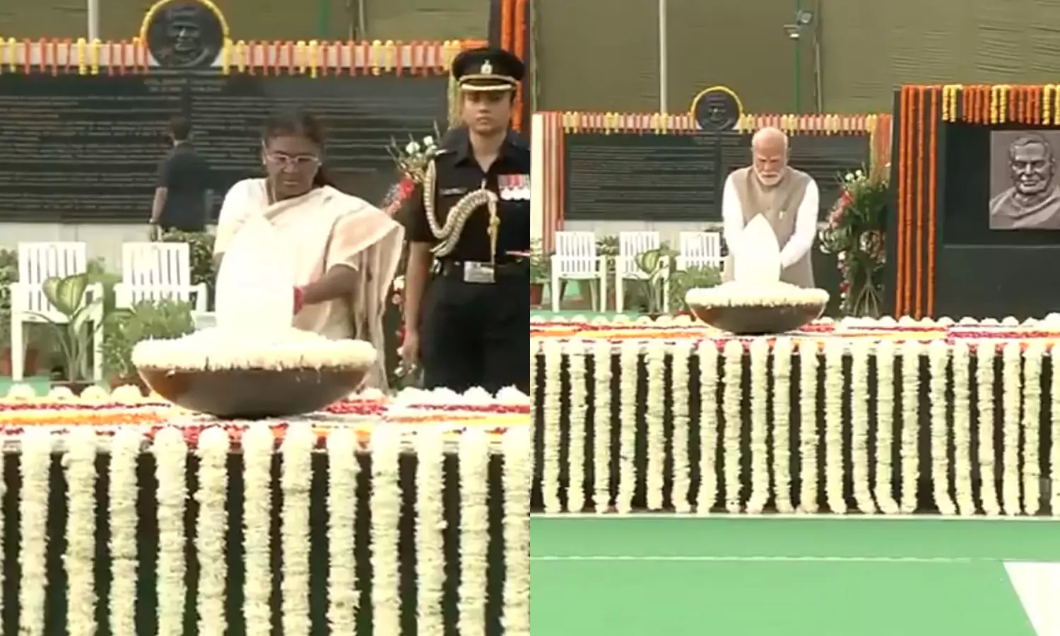 வாஜ்பாய் நினைவிடத்தில் ஜனாதிபதி திரவுபதி முர்மு, பிரதமர் மோடி அஞ்சலி