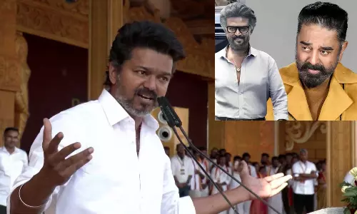 மற்றவர்களை போல மார்க்கெட் போன பிறகு, அரசியலுக்கு வரவில்லை - ரஜினி, கமலை விமர்சித்து பேசிய விஜய்