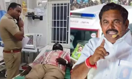 அதிமுக கூட்டத்திற்கு நடுவே சென்ற ஆம்புலன்ஸ் ஓட்டுநர் தாக்கப்பட்டதாக புகார் - போலீசார் விசாரணை