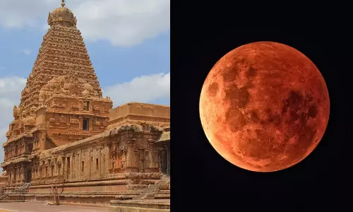 சந்திர கிரகணம்: தஞ்சாவூர் பெரிய கோவில் நடை சாத்தப்பட்டது