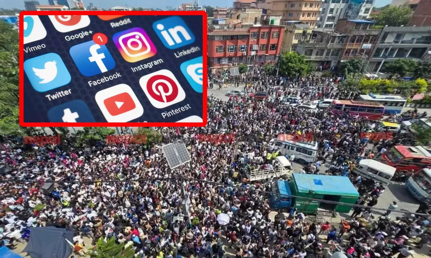 நேபாளத்தில் சமூக ஊடகங்களுக்குத் தடை - பாராளுமன்றத்திற்கு முன்பு இளைஞர்கள் போராட்டம்