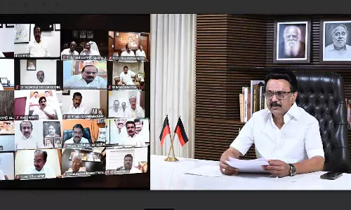 தேர்தல் முடியும் வரை ஓய்வு என்ற சொல்லையே மறந்துவிடுங்கள்..! மாவட்டச் செயலாளர்கள் கூட்டத்தில் மு.க. ஸ்டாலின் உரை