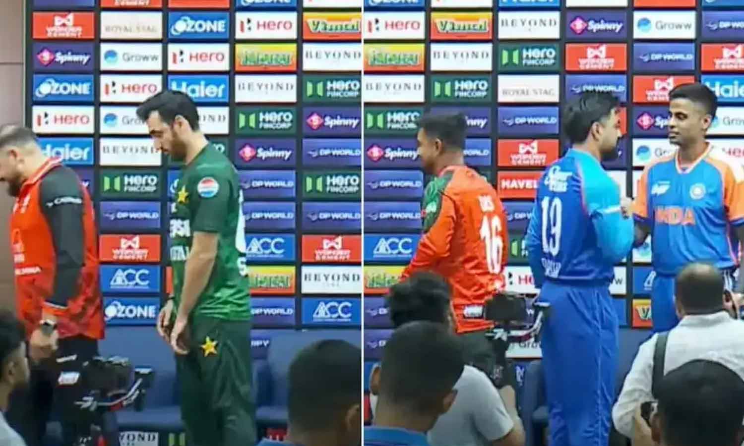வீடியோ: சூர்யகுமாரிடம் கை குலுக்காமல் சென்ற பாகிஸ்தான் கேப்டன்.. அப்புறம் நடந்தது என்ன?