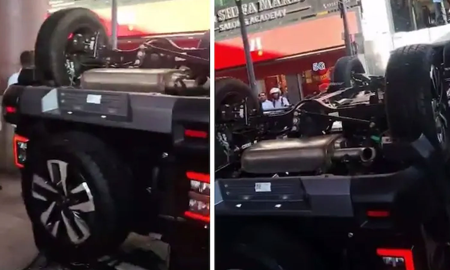 ஷோரூமிலேயே பூஜை: எலுமிச்சையால் நசுங்கிய கார் - வைரல் வீடியோ