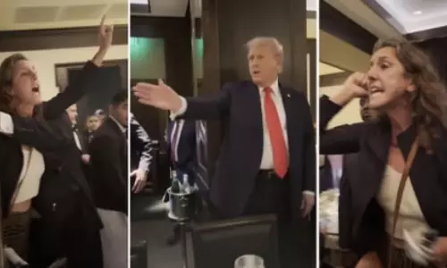 VIDEO: நவீன ஹிடலர்.. உணவகத்தில் சாப்பிட வந்த டிரம்பின் முகத்திற்கு நேரே கோஷம் எழுப்பப்பட்டதால் பரபரப்பு