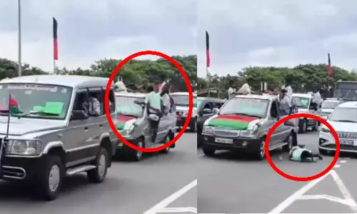 இமானுவேல் சேகரன் நினைவு தினம்: காரின் மேற்கூறையில் ஏற முயன்று தவறி விழுந்த இளைஞர்