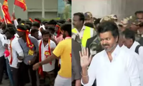 த.வெ.க. தலைவர் விஜய்க்கு திருச்சியில் தொண்டர்கள் உற்சாக வரவேற்பு