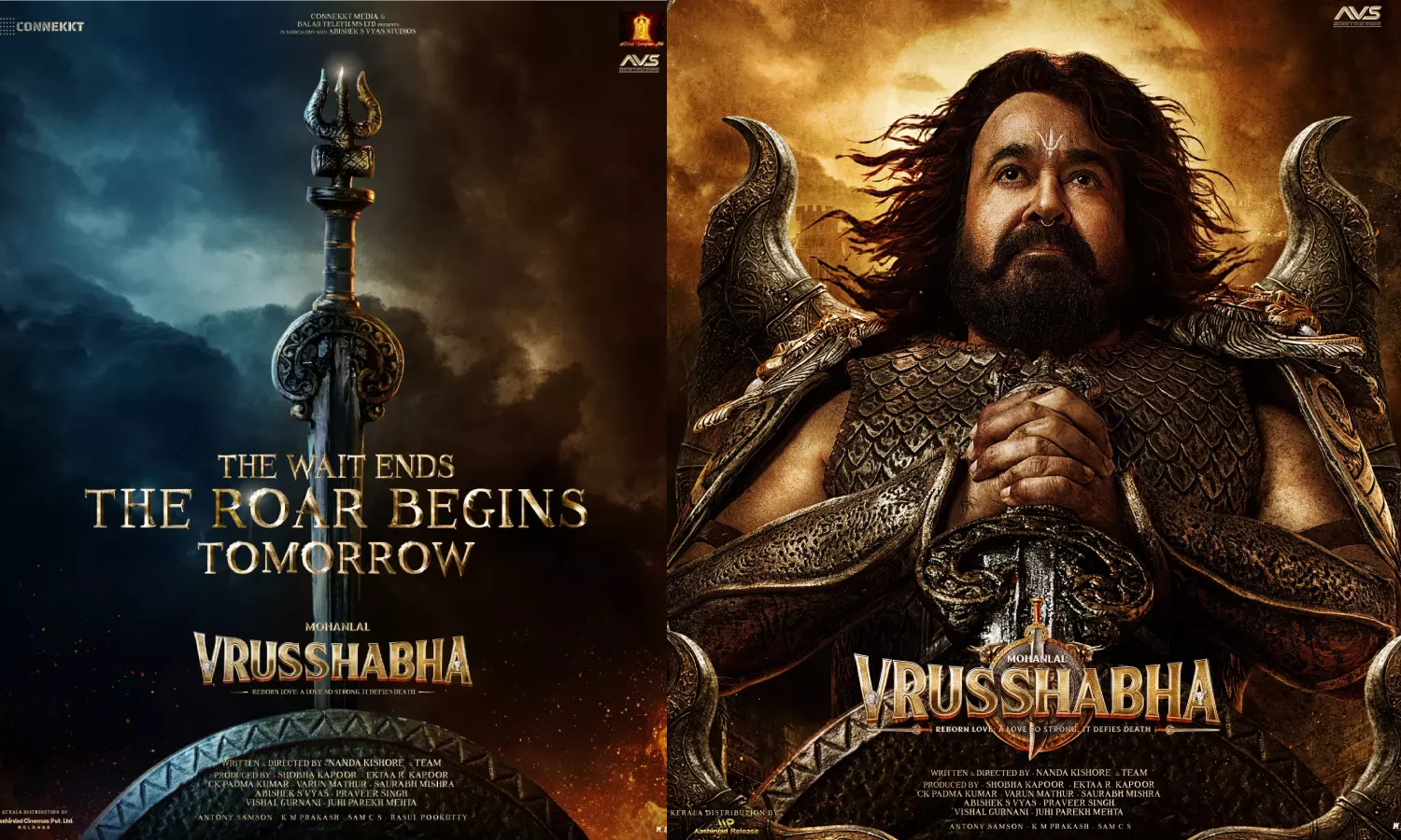 Roar Begins Tomorrow - மோகன்லால் நடிக்கும் Vrusshabha படத்தின் அப்டேட்!