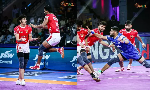 புரோ கபடி லீக்: பரபரப்பான ஆட்டத்தில் குஜராத் டைட்டன்ஸை 40-37 என வீழ்த்தியது ஹரியானா