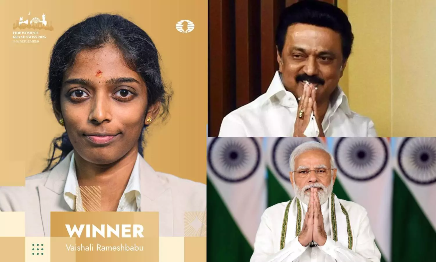 சாம்பியன் பட்டம் வென்றார் வைஷாலி: முதலமைச்சர் மு.க.ஸ்டாலின், பிரதமர் மோடி வாழ்த்து