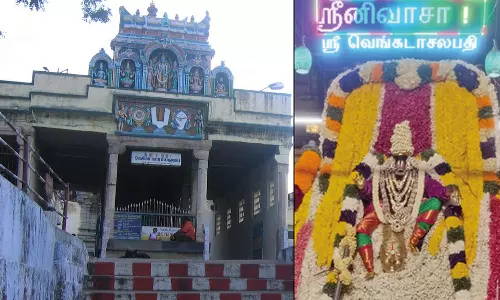திருவேங்கடநாதபுரம் வெங்கடாஜலபதி கோவிலில் வெங்கல கருடனுக்கு புஷ்ப அங்கி சேவை