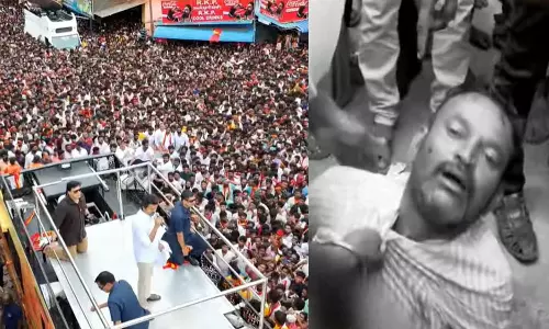 விஜய் கூட்டத்தில் செயின் பறிப்பு: வாலிபருக்கு அடி உதை- நாகையில் பரபரப்பு