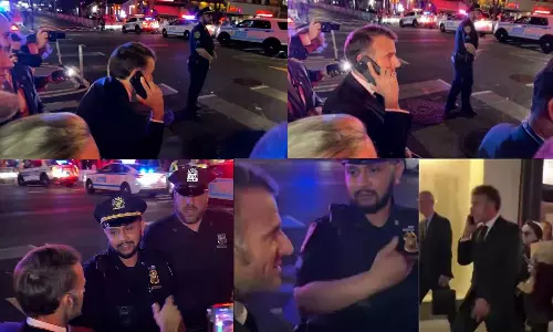 டிரம்ப் கான்வேக்காக பிரான்ஸ் அதிபர் மேக்ரானை நடுரோட்டில் நிறுத்திய அமெரிக்க போலீசார்..!