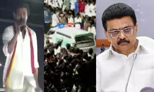 கரூரில் பரபரப்பு: த.வெ.க. கூட்டத்தில் சிக்கி இருவர் உயிரிழப்பு?- அமைச்சர்களை நேரில் செல்ல முதலமைச்சர் உத்தரவு