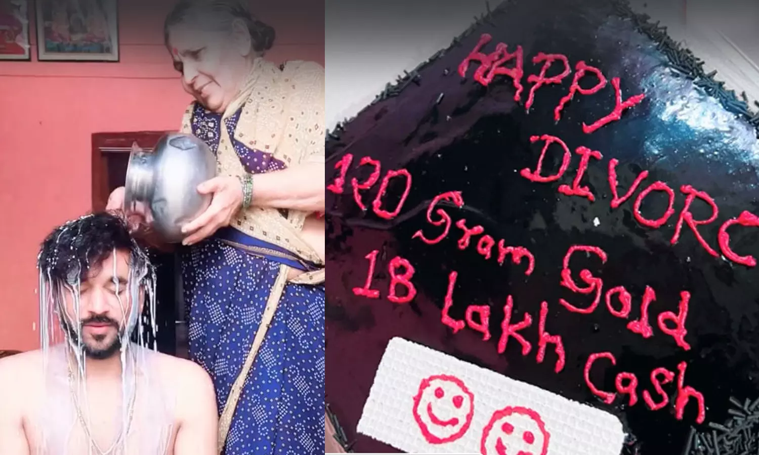 Happily Divorced..! மகனுக்கு பாலாபிஷேகம் செய்து கேக் வெட்டி கொண்டாடிய தாய்