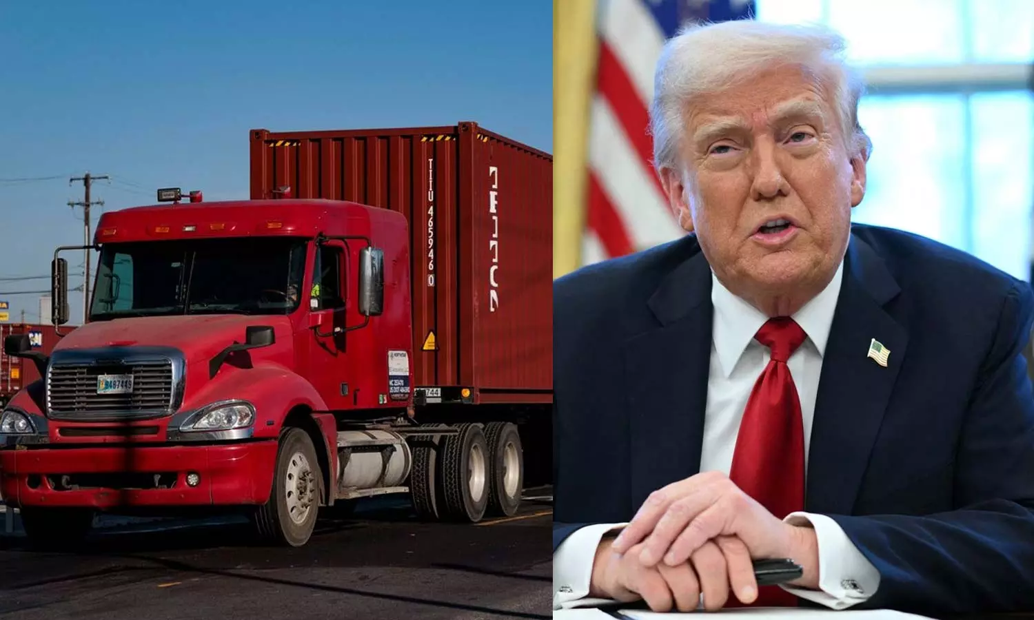 நவம்பர் 1-ந்தேதி முதல் லாரி இறக்குமதிக்கு 25 சதவீதம் வரி- டிரம்ப் அறிவிப்பு நவம்பர் 1-ந்தேதி முதல் லாரி இறக்குமதிக்கு 25 சதவீதம் வரி- டிரம்ப் அறிவிப்பு