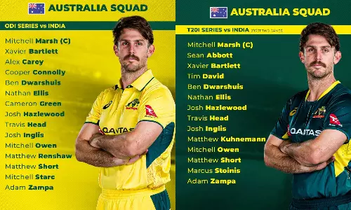 இந்தியாவுக்கு எதிரான ஒருநாள் மற்றும் டி20 தொடர்: ஆஸ்திரேலிய அணி அறிவிப்பு
