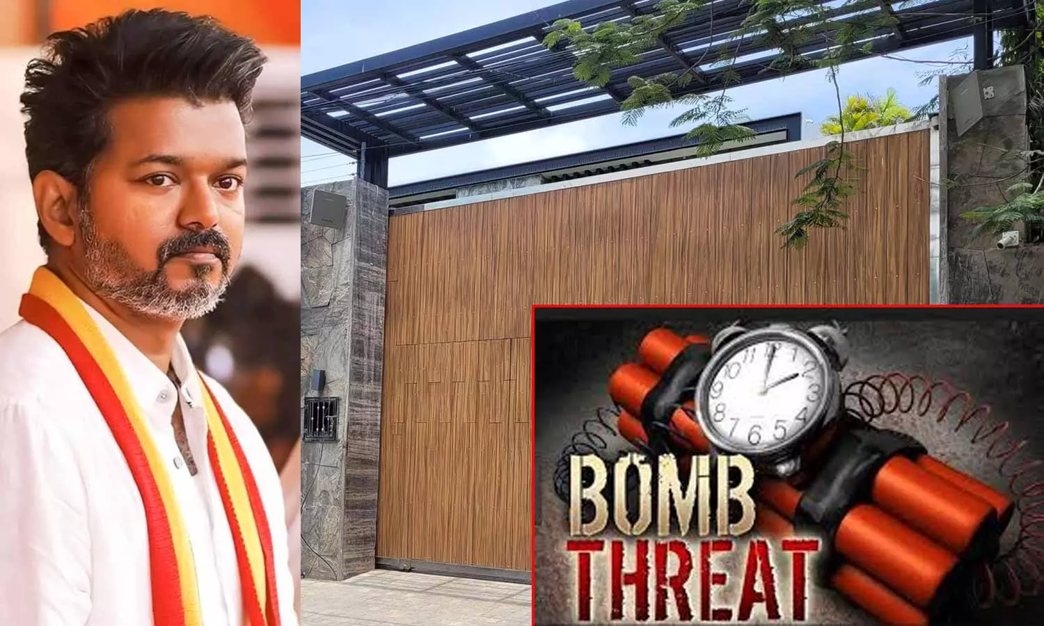 த.வெ.க. தலைவர் விஜய் வீட்டிற்கு வெடிகுண்டு மிரட்டல் த.வெ.க. தலைவர் விஜய் வீட்டிற்கு வெடிகுண்டு மிரட்டல்