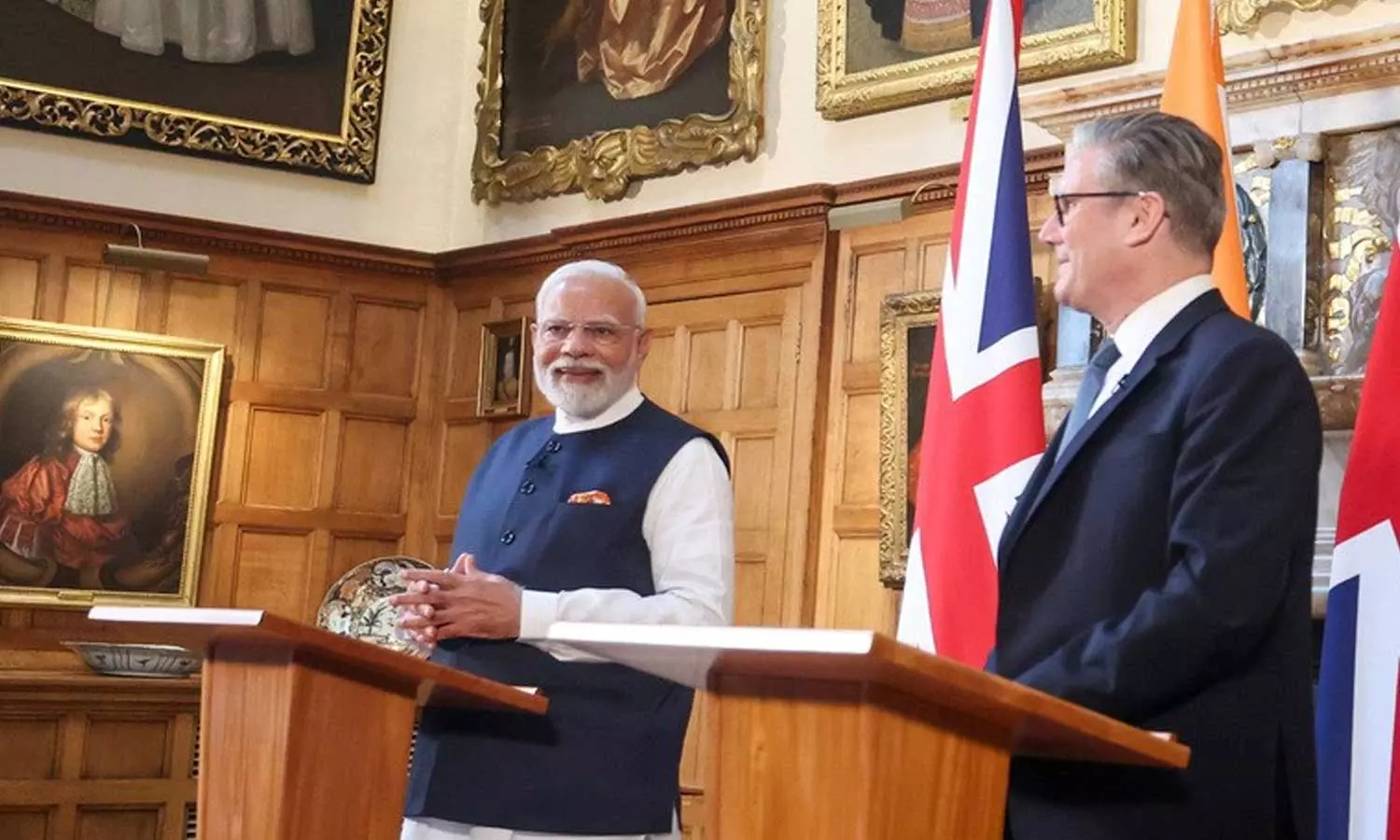 இந்தியா - இங்கிலாந்து இணைந்து கூட்டறிக்கை: வேலைவாய்ப்புகள் உருவாக்கப்படும் - மோடி